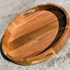15 inch Round Wooden serving Tray